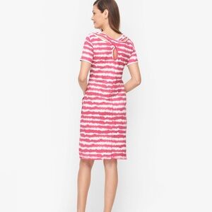 Talbots Pink Wavy Tie Dye Crossback Dress Coastal Grandma Summer Y2K festival